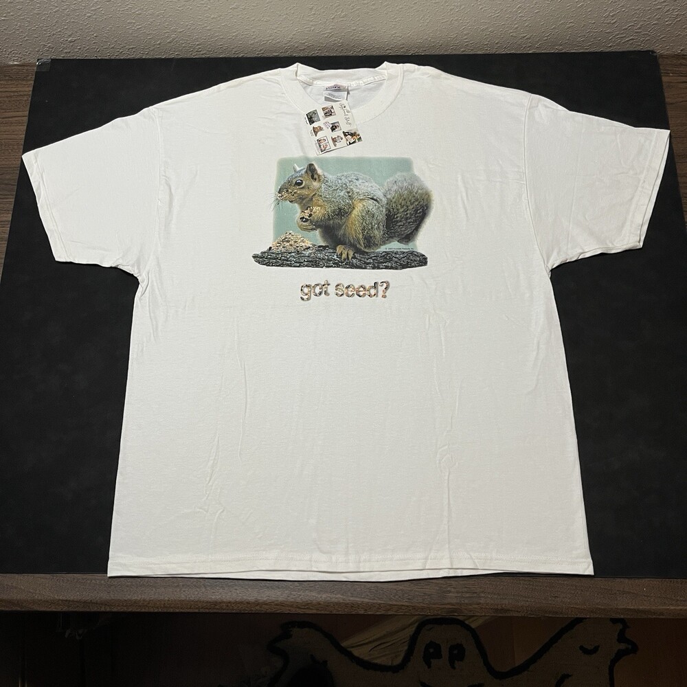 Squirrel Shirt Y2K Grunge Skater Hip Hop Urban Vintage Deadstock Seed Nut Parody